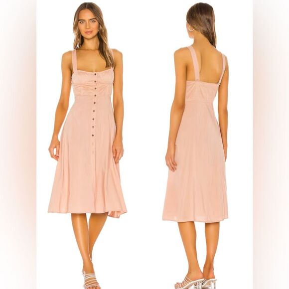 WeWoreWhat Dresses & Skirts - We Wore What Harper Dress Maple Sugar Button Front Midi Dress Women’s Size XS